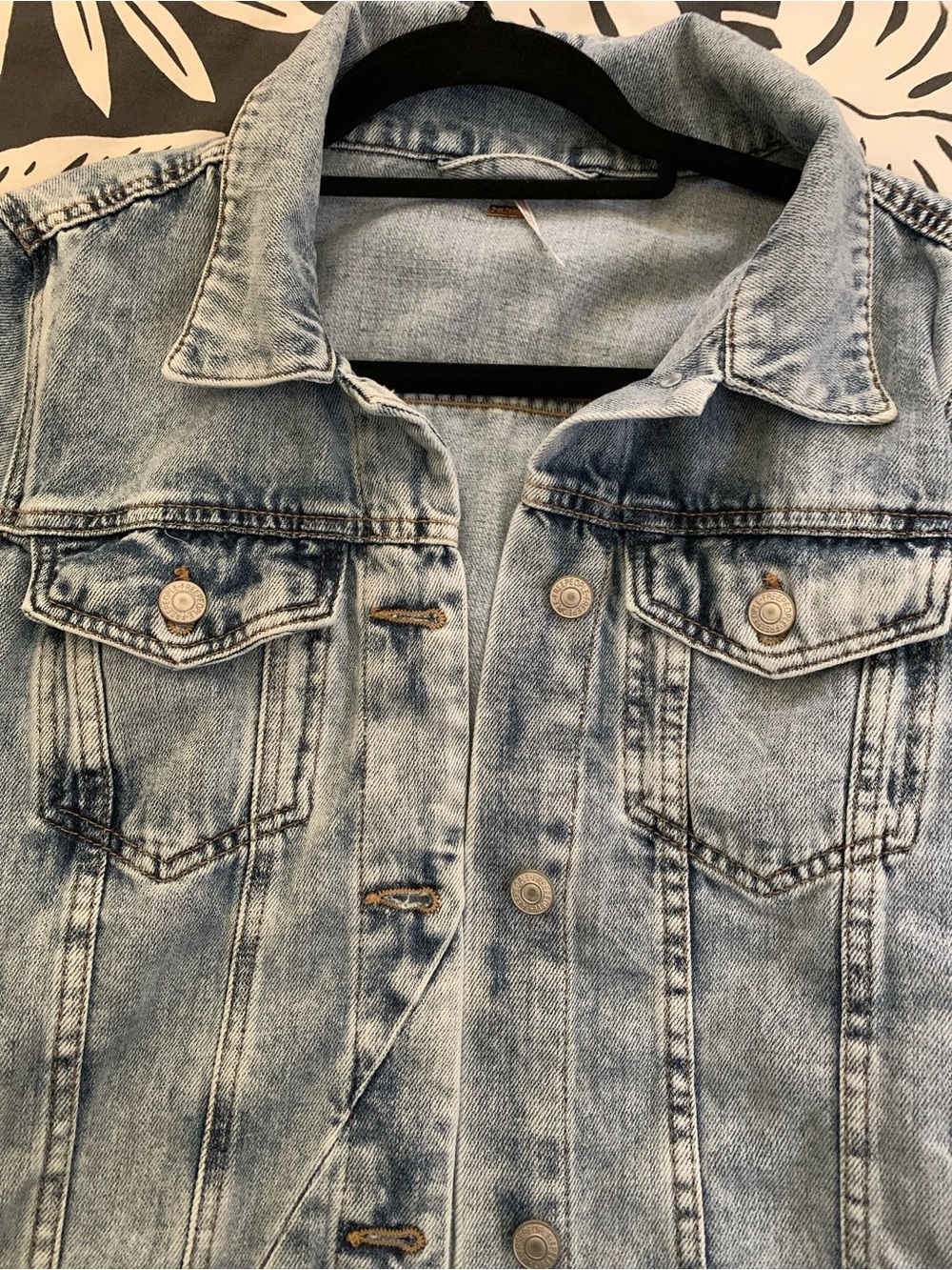 Free People Light Blue Washed Denim Jacket - Picture 9 of 11